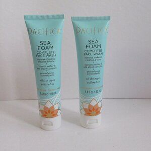 2x Pacifica Sea Foam Complete Face Wash Remove Makeup Cleanse Tone 1.4 oz each